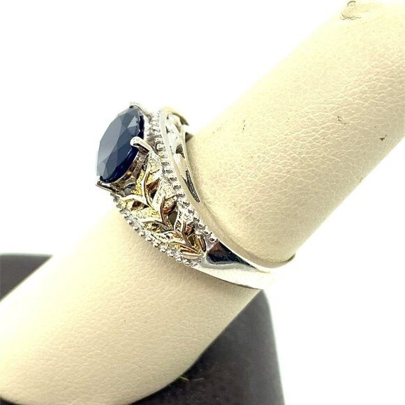 Designer Sterling Silver & 3.75ctw Oval Sapphire Size 8.5 Ring! 17 - Picture 3 of 6